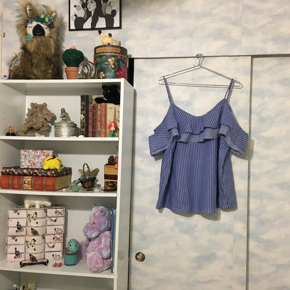 Off Shoulder Cold Open Striped New Day